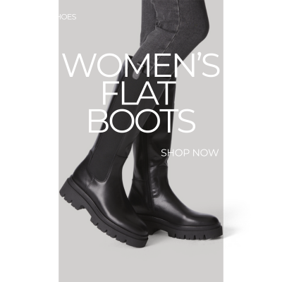 knee length dresses for ladies Black Knee-High Flat Boots with Buckles Black / 6.5 main image 1