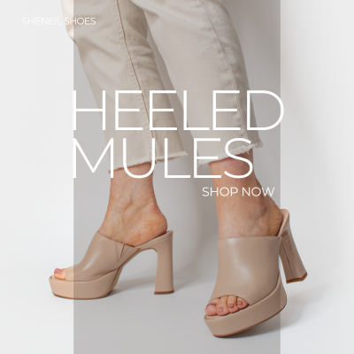 High heel hotsell mule shoes