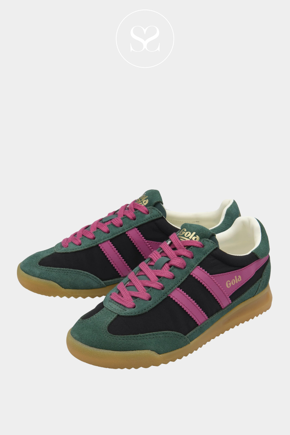 GOLA Retro Green/Black Trainers -