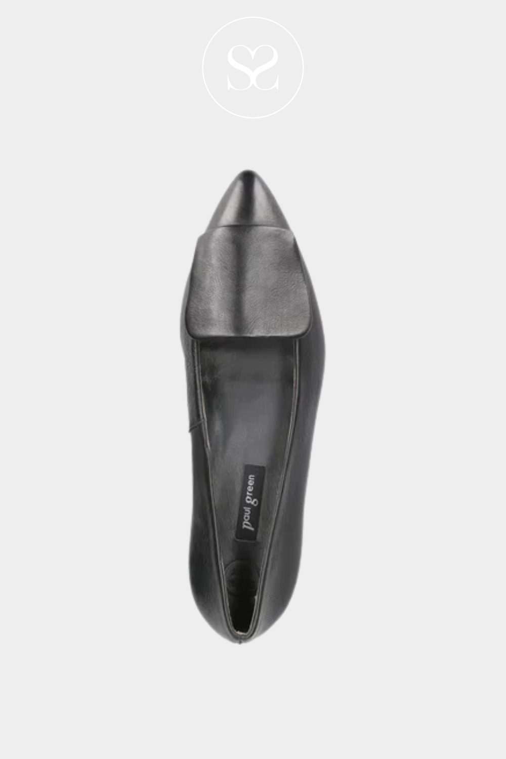 Dressy black flat shoes for women in black leather from Paul Green in Ireland