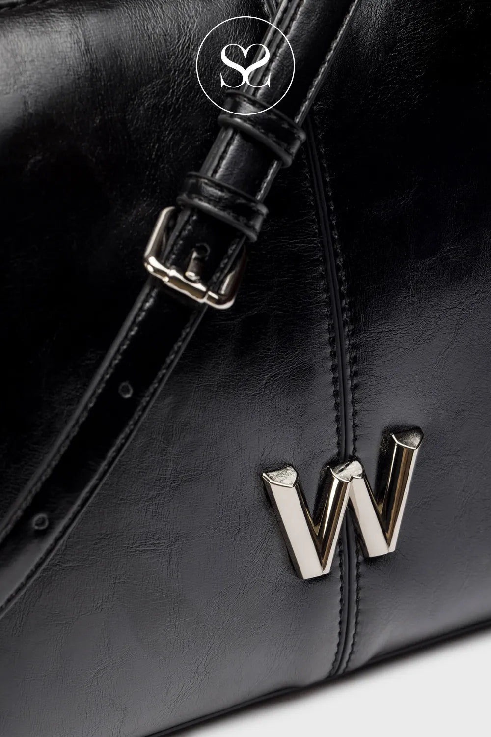 WONDERS BLACK SHOULDER BAG WB-54022 EVERYDAY CASUAL BAG FOR WOMEN WITH REMOVABLE ADJUSTABLE STRAP FOR A CUSTOM FEEL