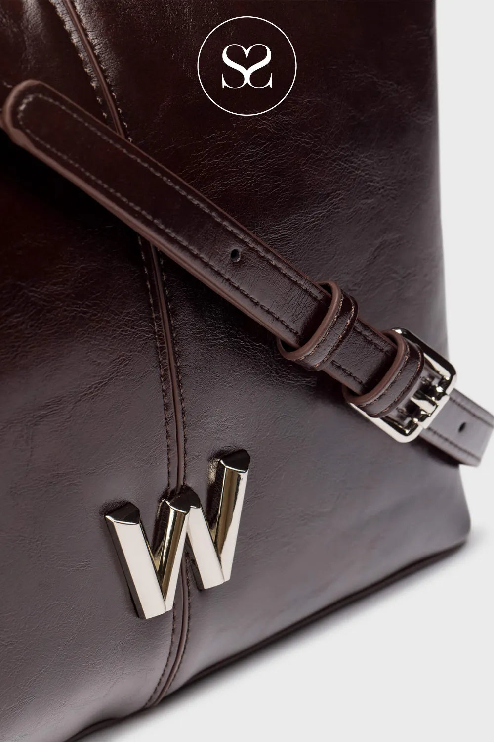 WONDERS DARK BROWN SHOULDER BAG WB-54022 FOR EVERYDAY CASUAL WEAR WITH REMOVABLE ADJUSTABLE STRAP FOR A CUSTOM FEEL