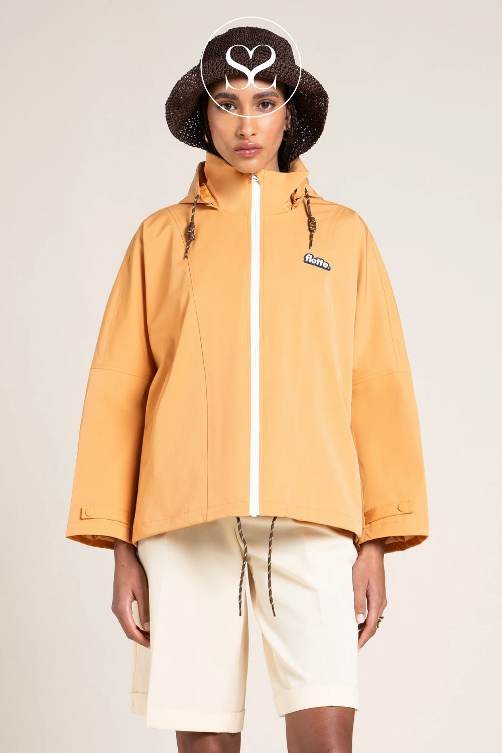 Flotte Orange Oversized Cropped Jacket - Lourmel