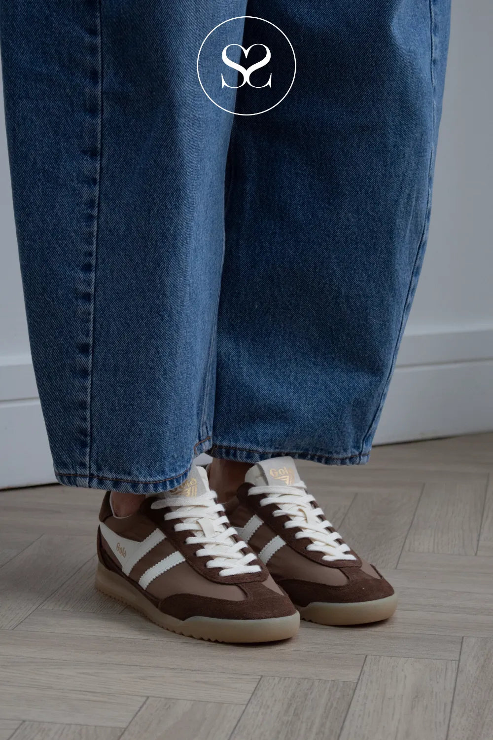 Gola Brown Retro Trainers - Firefly CLB577FT