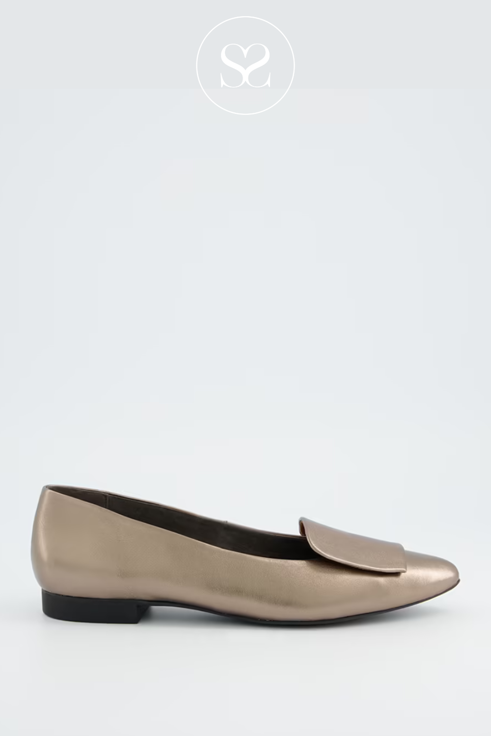 PAUL GREEN 3792 BRONZE LEATHER POINTED TOE PUMPS
