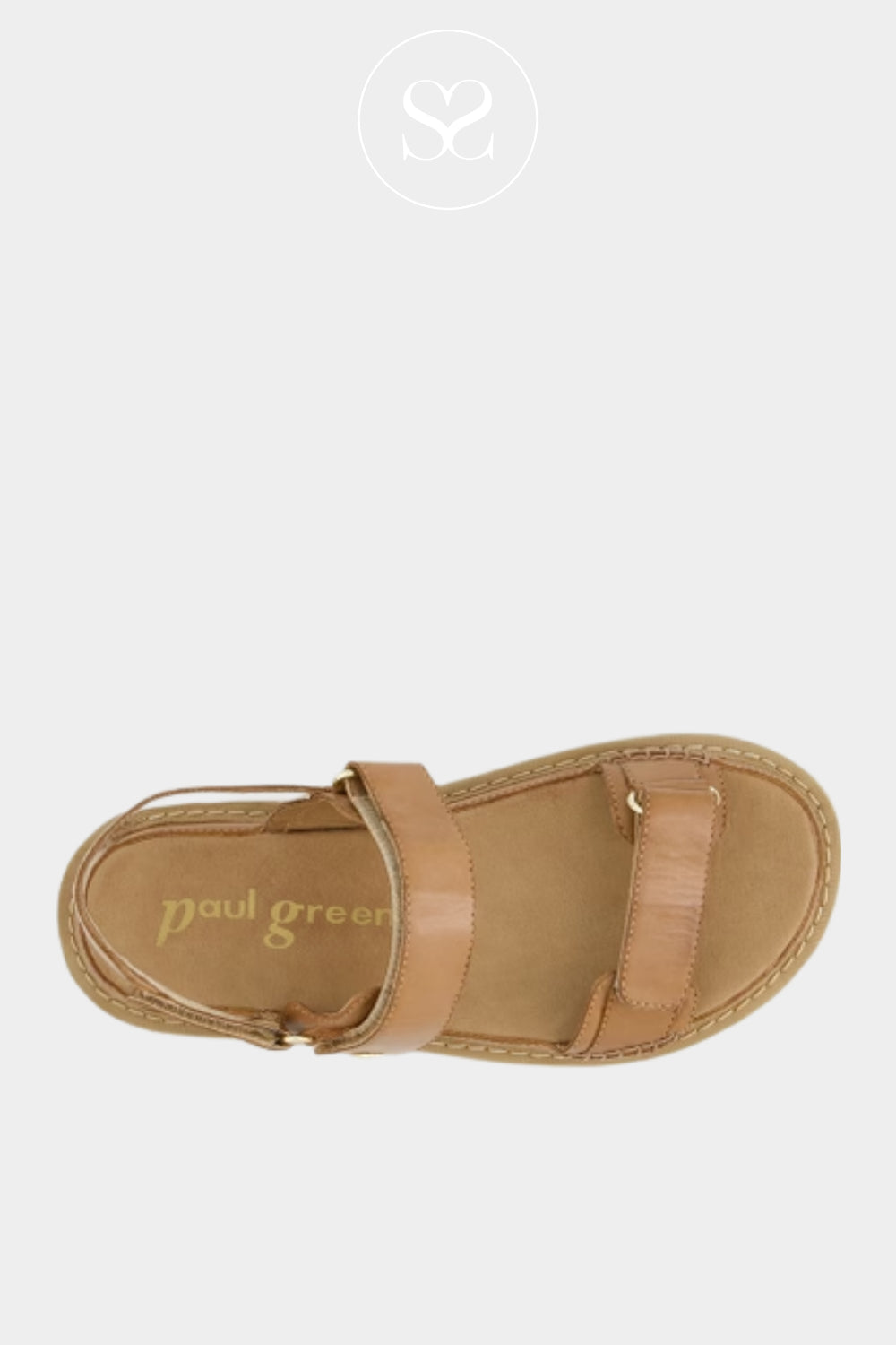 Paul Green Tan Leather Walking Sandals - 6175-029