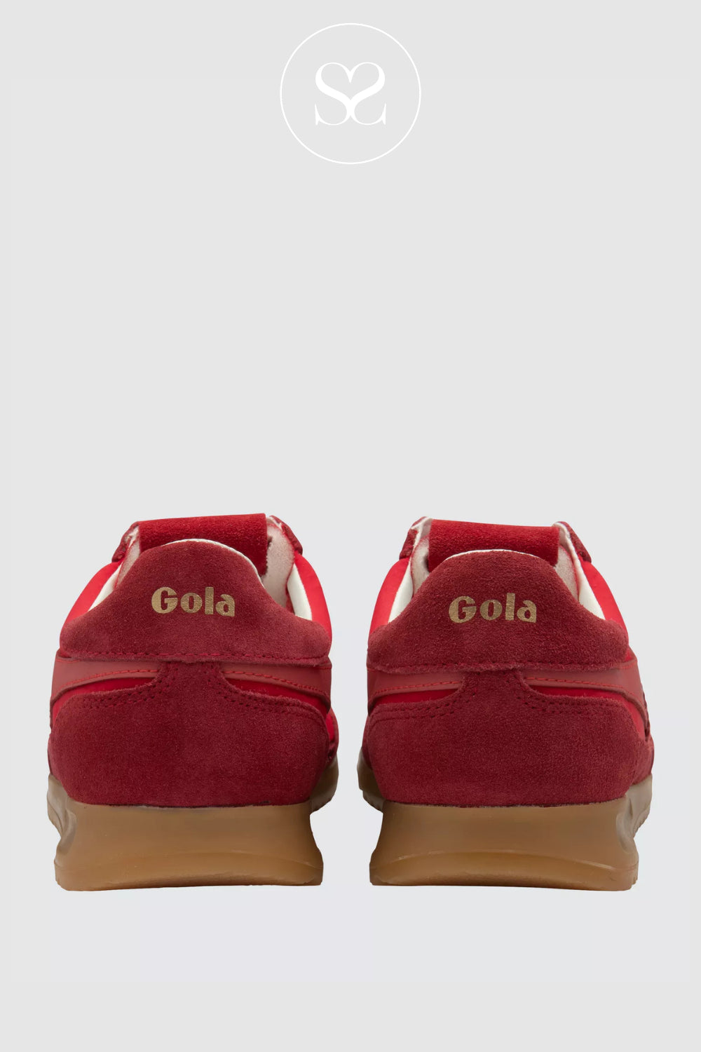 GOLA RED/CORAL RETRO GUM SOLE TRAINERS FIREFLY