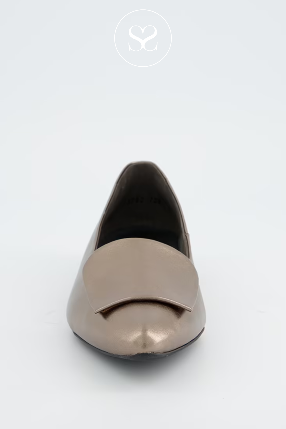 PAUL GREEN 3792 METALLIC BRONZE LEATHER POINTED TOE SHOES