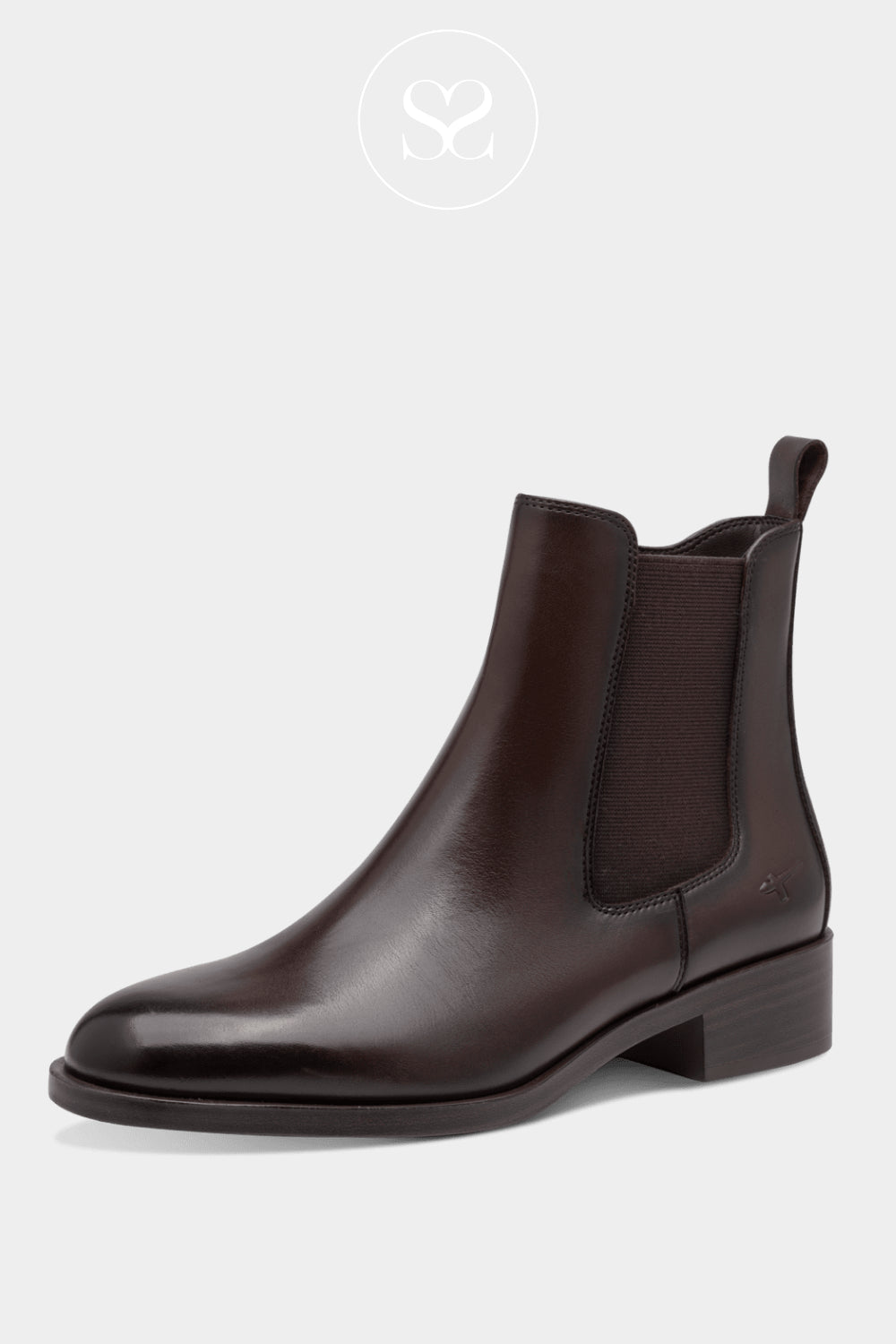Tamaris Chocolate Brown Chelsea Boots for Women in Ireland