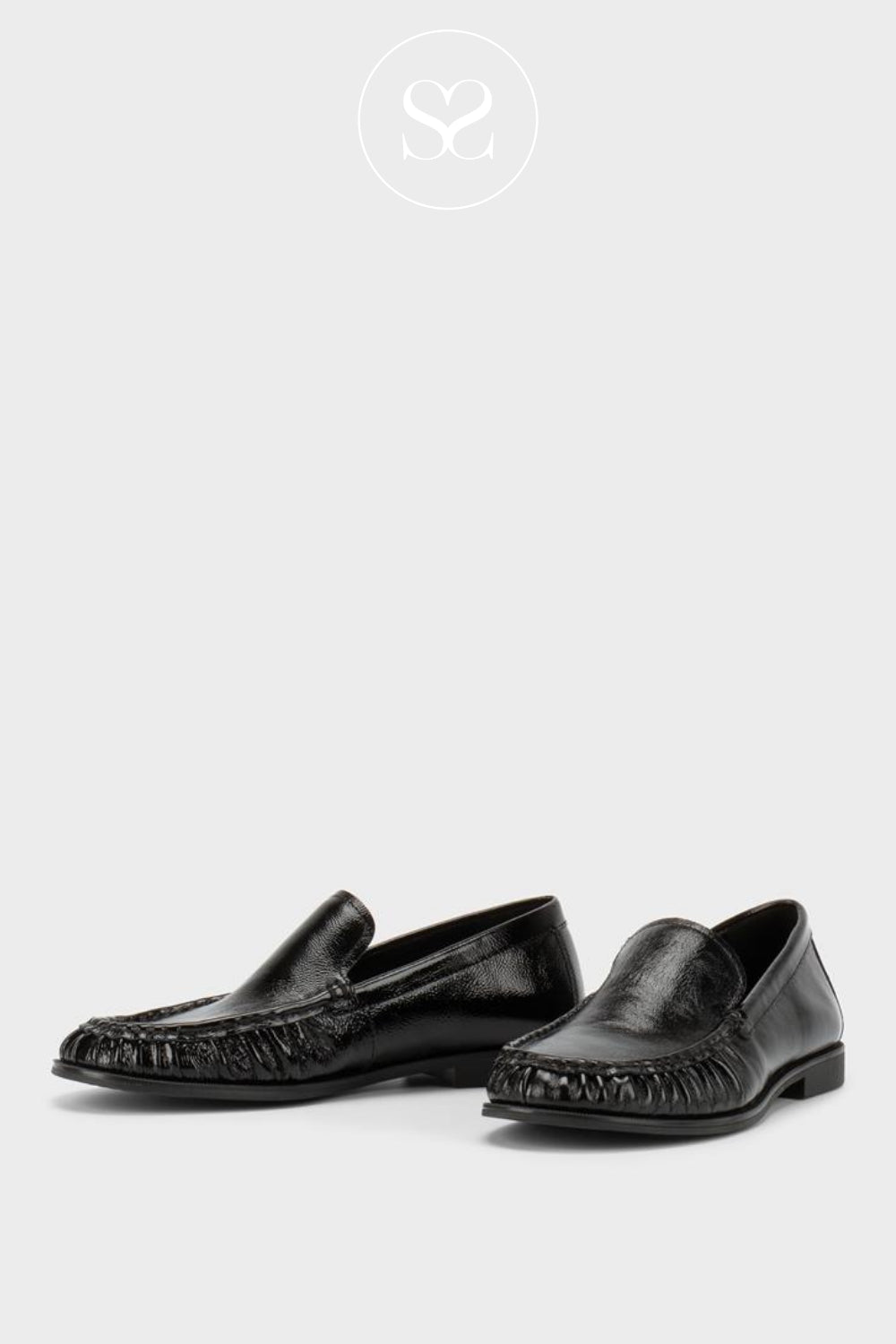 Vagabond Black Patent Leather Loafers - Brandi 6229-060