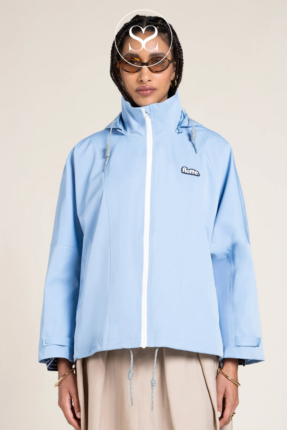 Flotte Blue Oversized Cropped Jacket - Lourmel