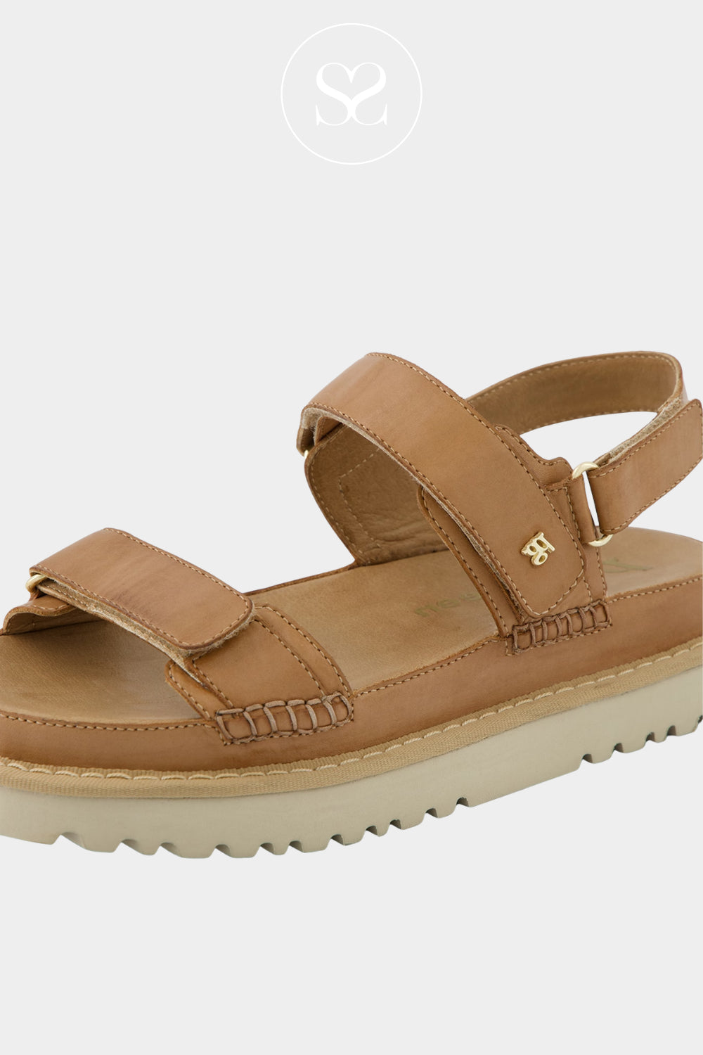 Paul Green Tan Leather Walking Sandals - 6175-029