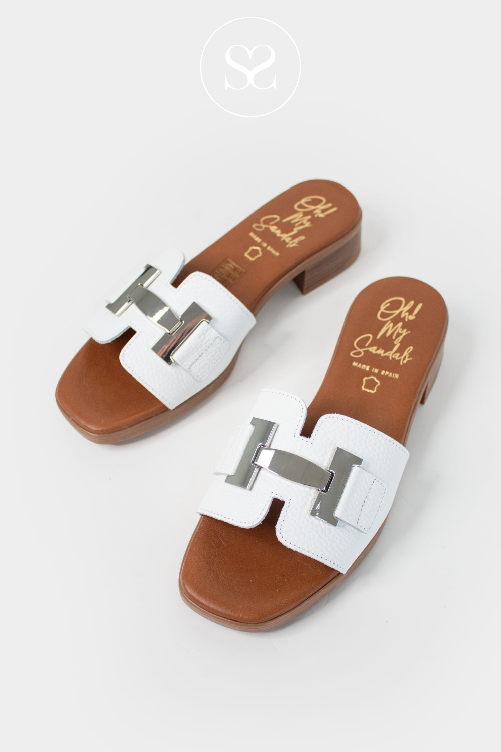 Oh My Sandals White Slider Sandals 5890