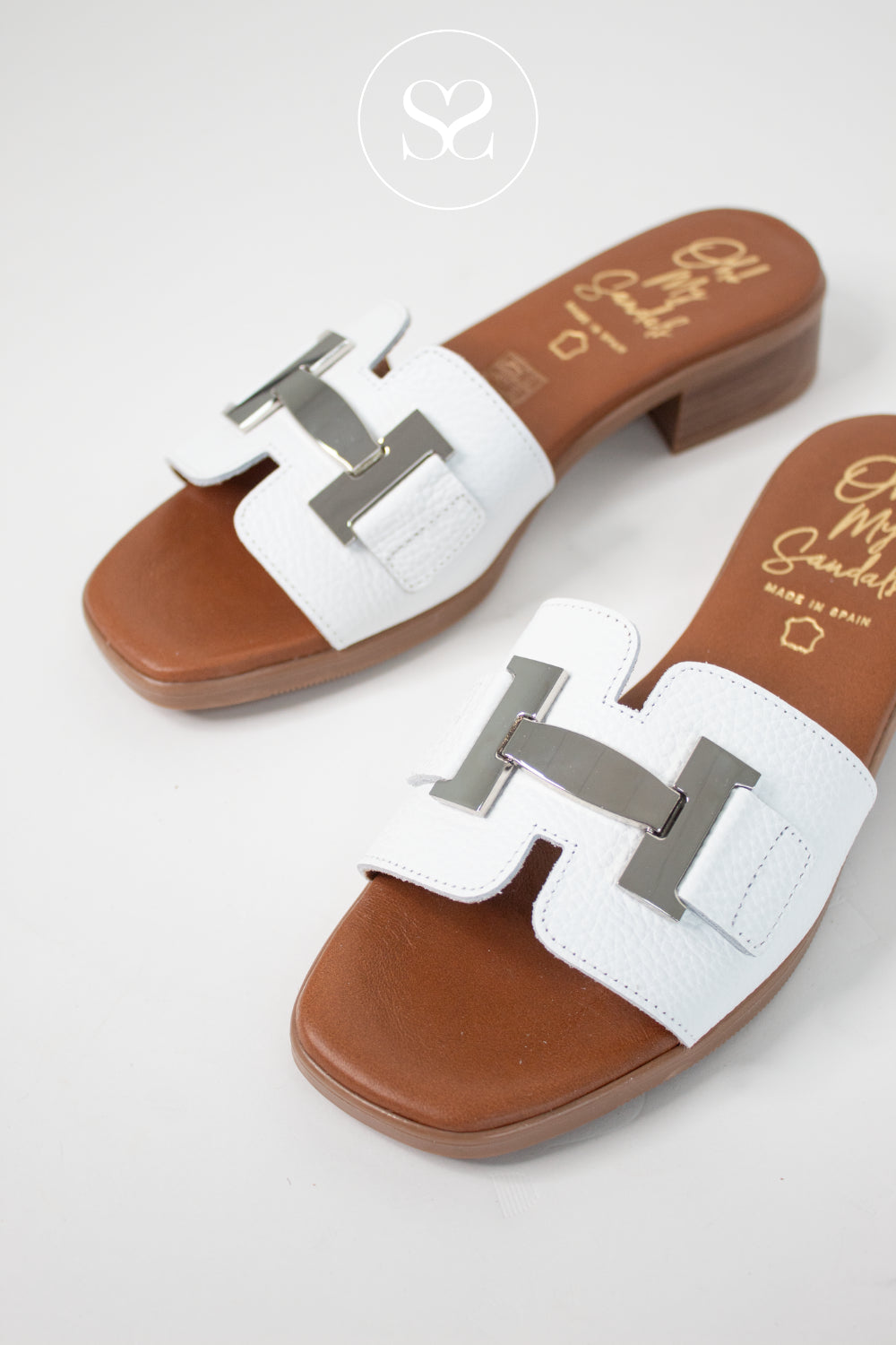 Oh My Sandals White Slider Sandals 5890