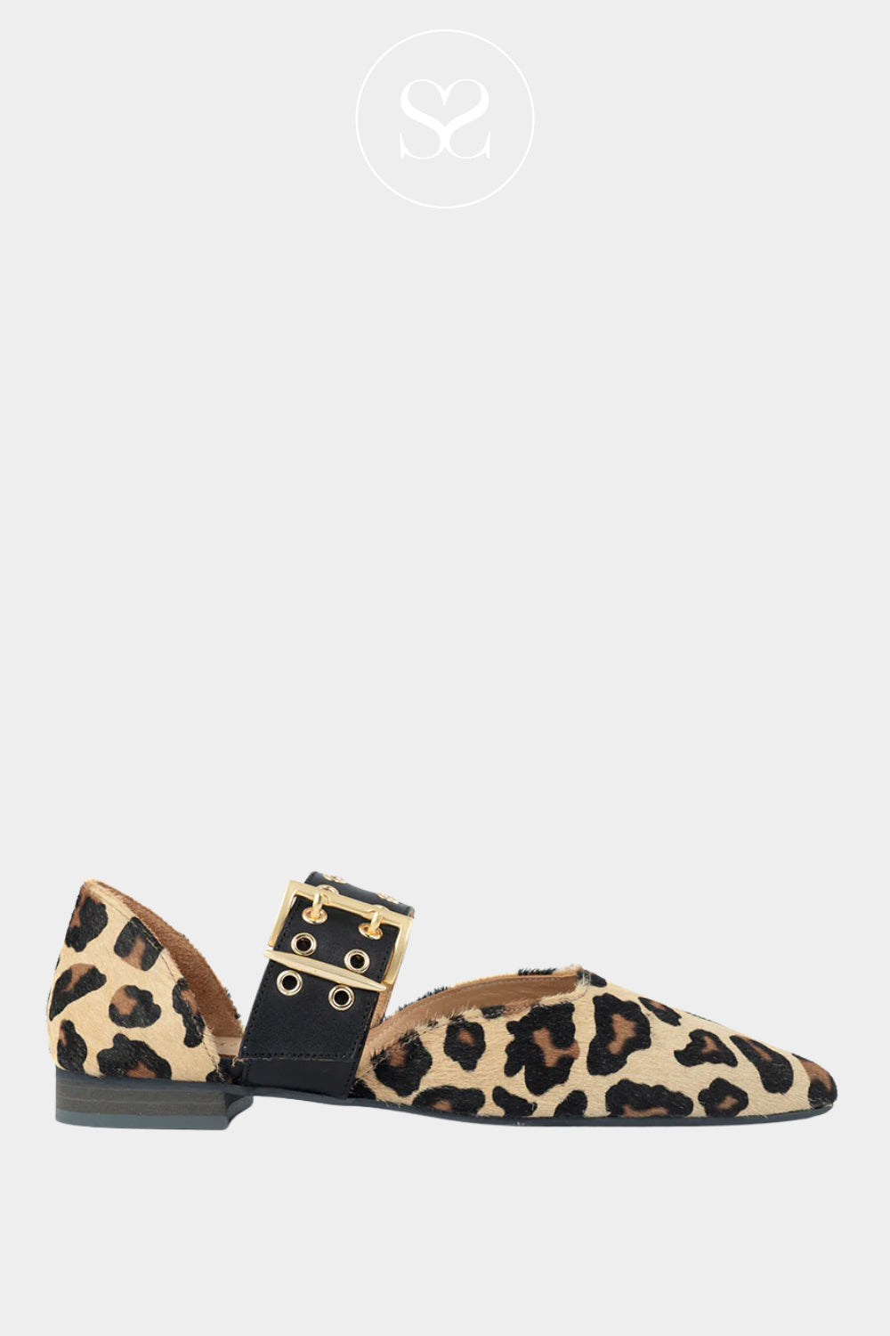 Babouche Leopard Print Mary-Jane Flats - Binny
