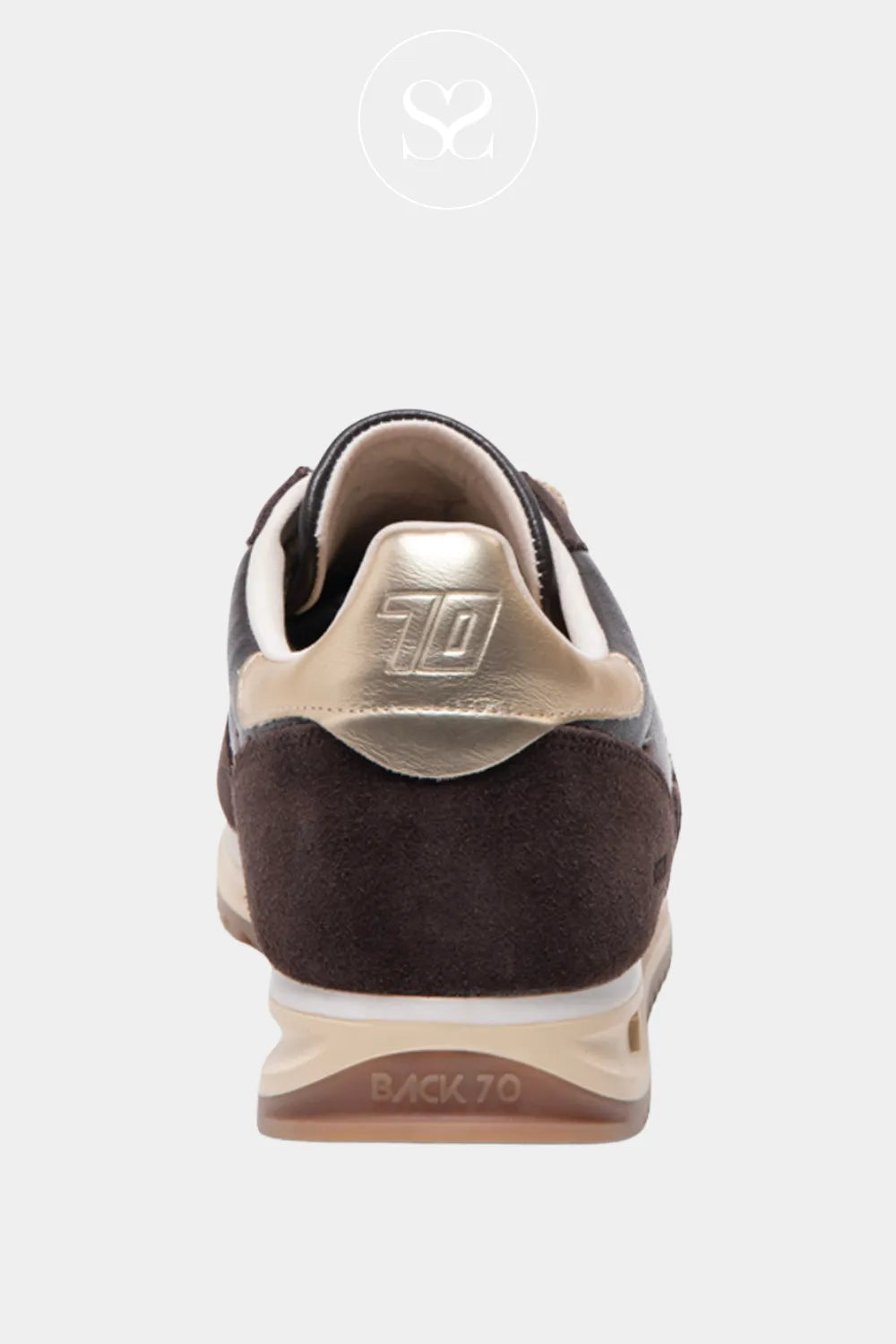 BACK70 Chocolate Brown Leather & Suede Trainers - Jogger