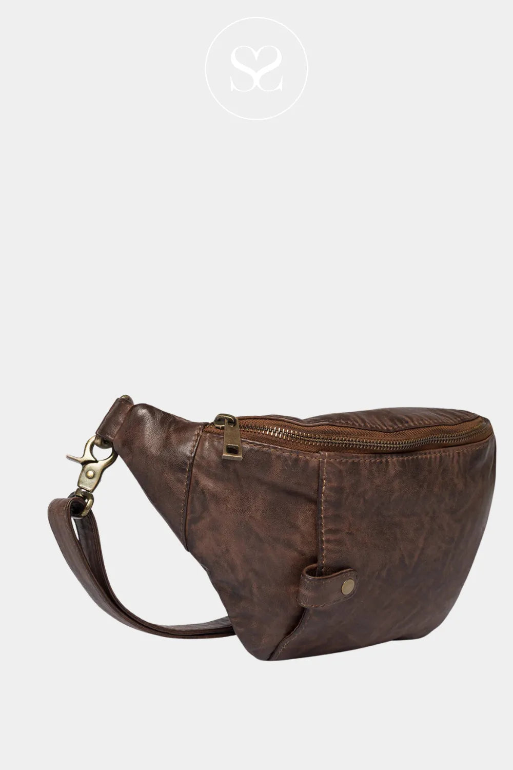 Depeche Dark Brown leather Cross-body Bum-bag 15814