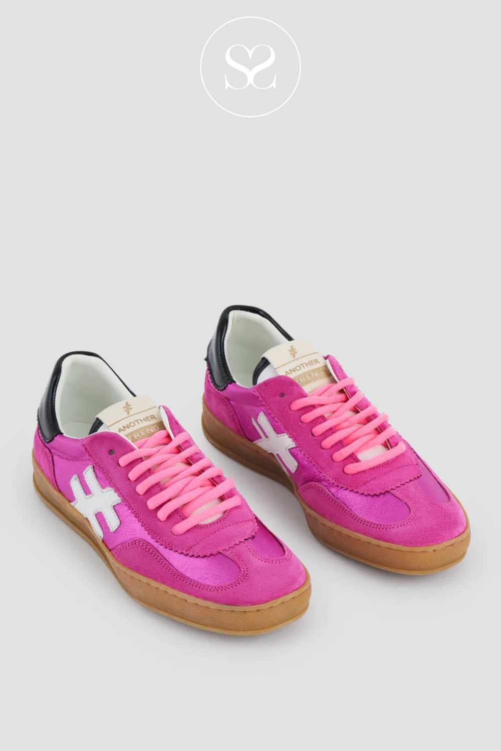 ANOTHER TREND ICONIC HOT PINK LEATHER TRAINER