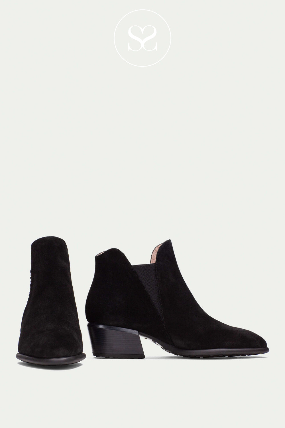 HISPANITAS BLACK SUEDE BOOT WITH ELASTICATED SIDE PANEL