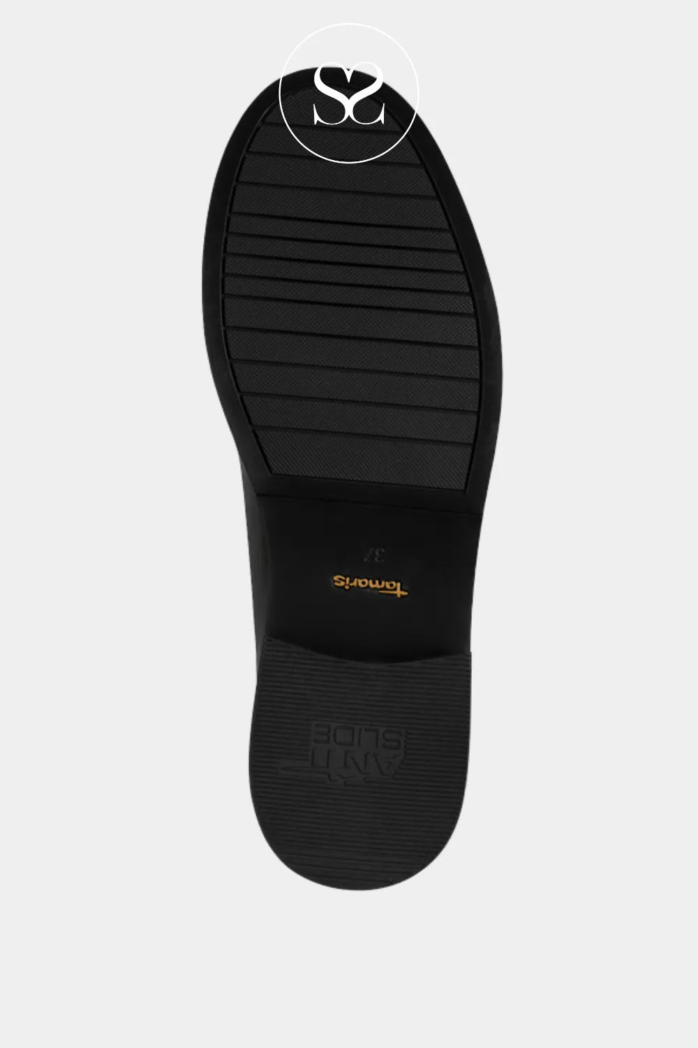 Tamaris black loafer with secure antislide technology