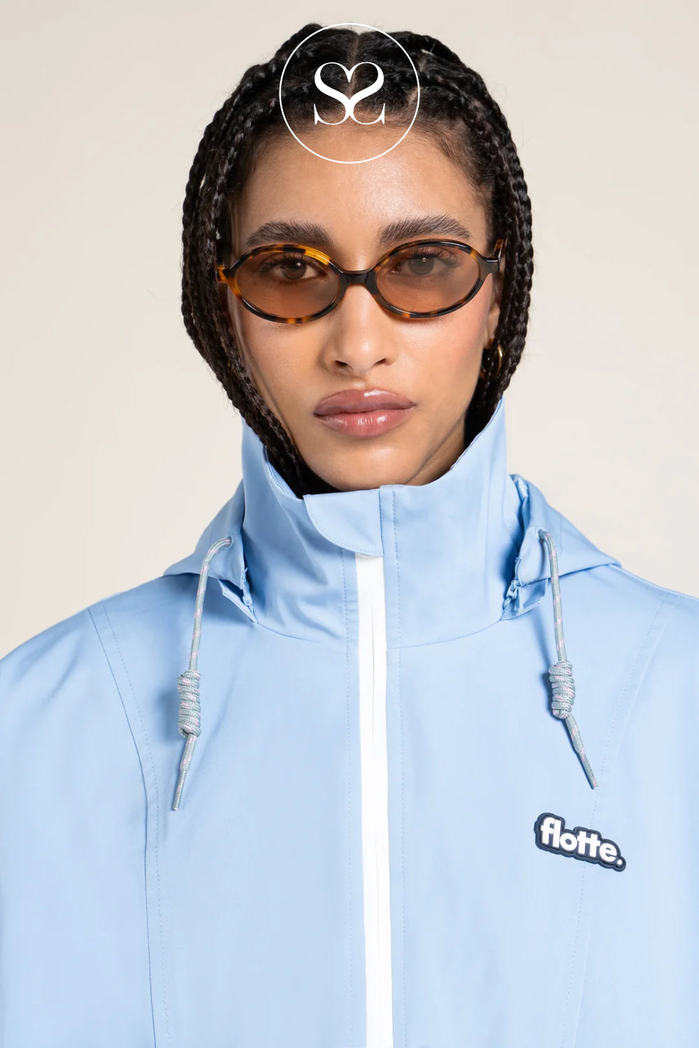 Flotte Lightweight Blue Rain Wear with Adjustable Drawstrings