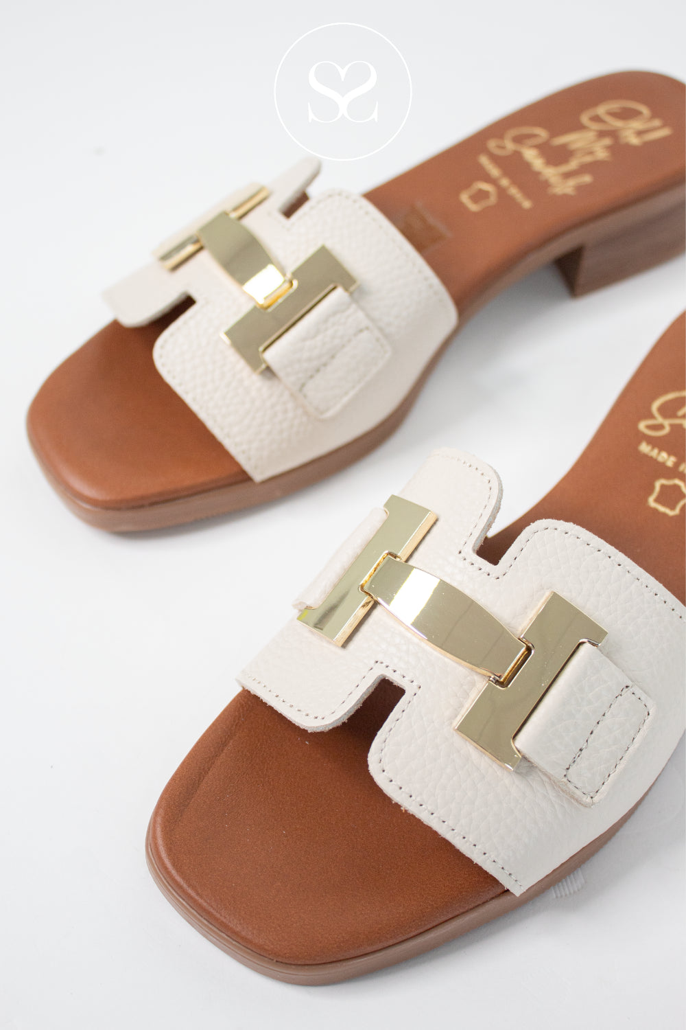 Oh My Sandals Off-White Slider Sandals 5890