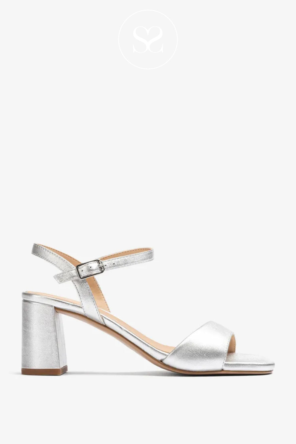 Unisa Silver Block Heeled Sandals - Moraty