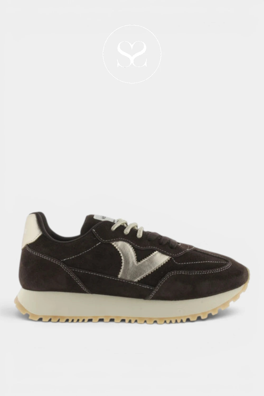 Victoria Chocolate Brown Suede Sporty Trainers - 1157118 for Women Ireland