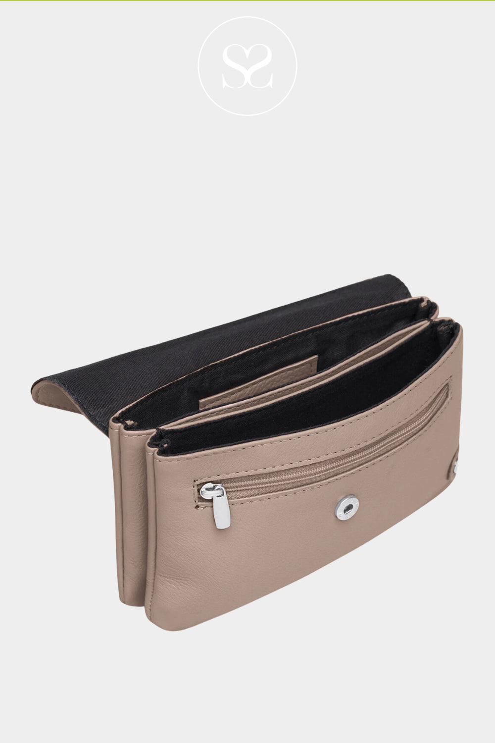 DEPECHE 16046 TAUPE LEATHER PURSE & CARD HOLDER