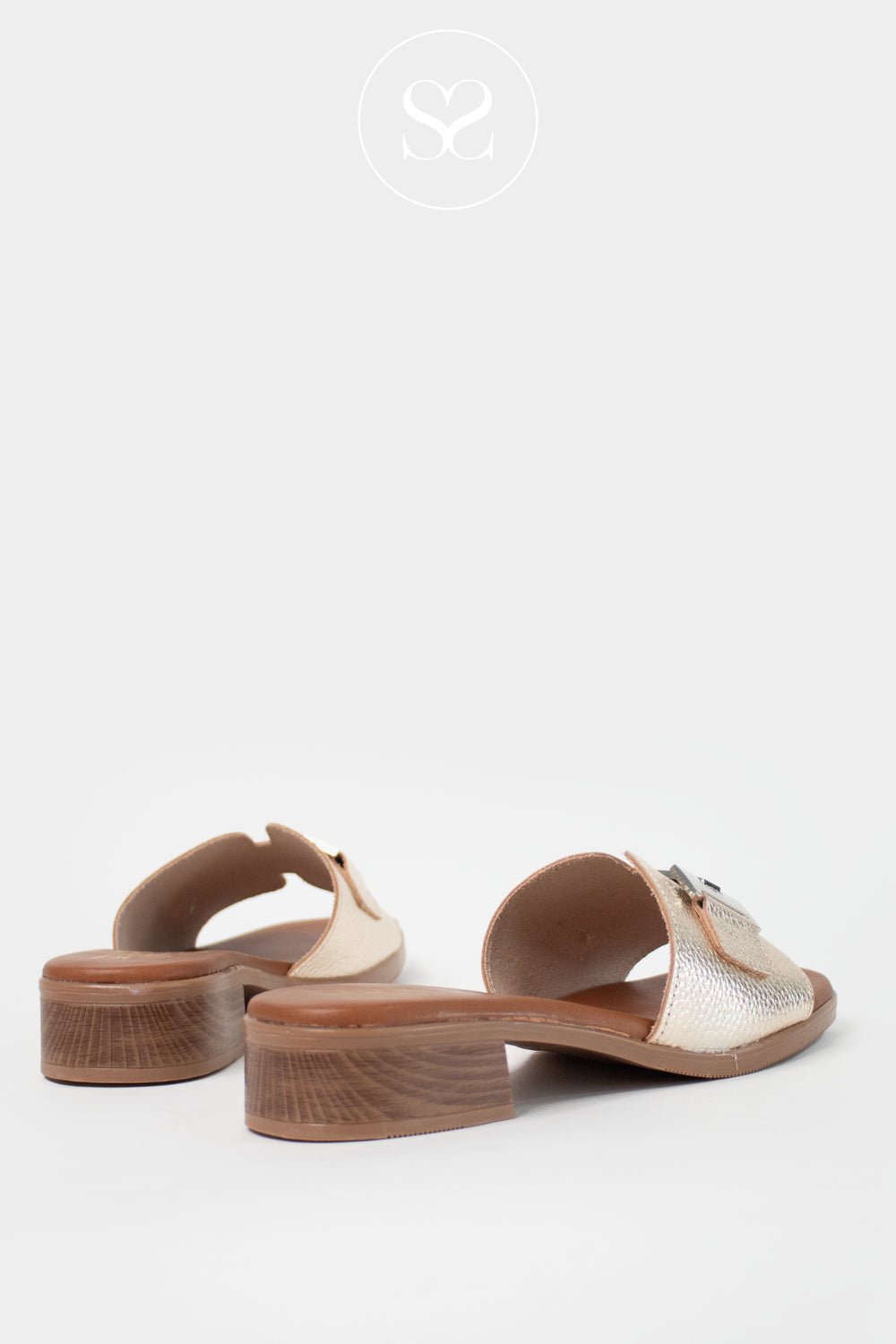 Oh My Sandals Gold Slider Sandals 5890
