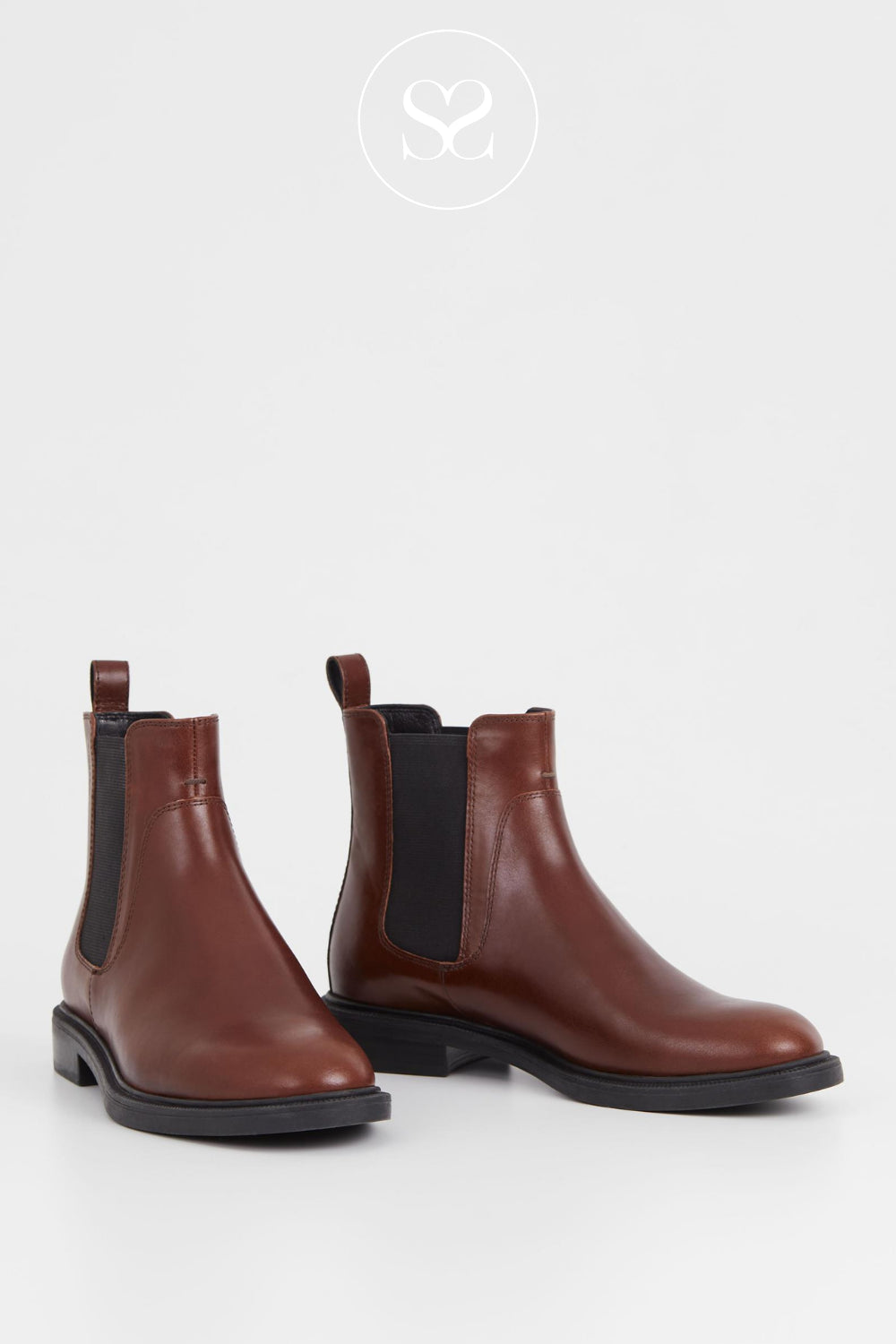 VAGABOND FLAT TAN CHELSEA BOOTS  FOR WOMEN 5603-001 AMINA