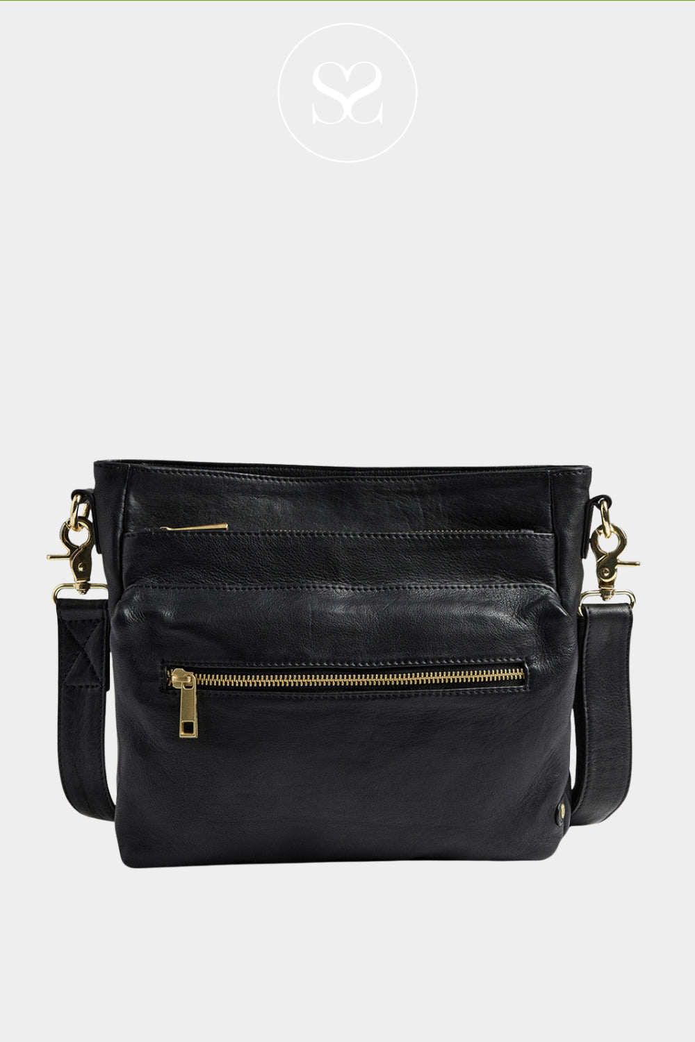 Depeche Black Leather Crossbody Bag - 16586 ireland