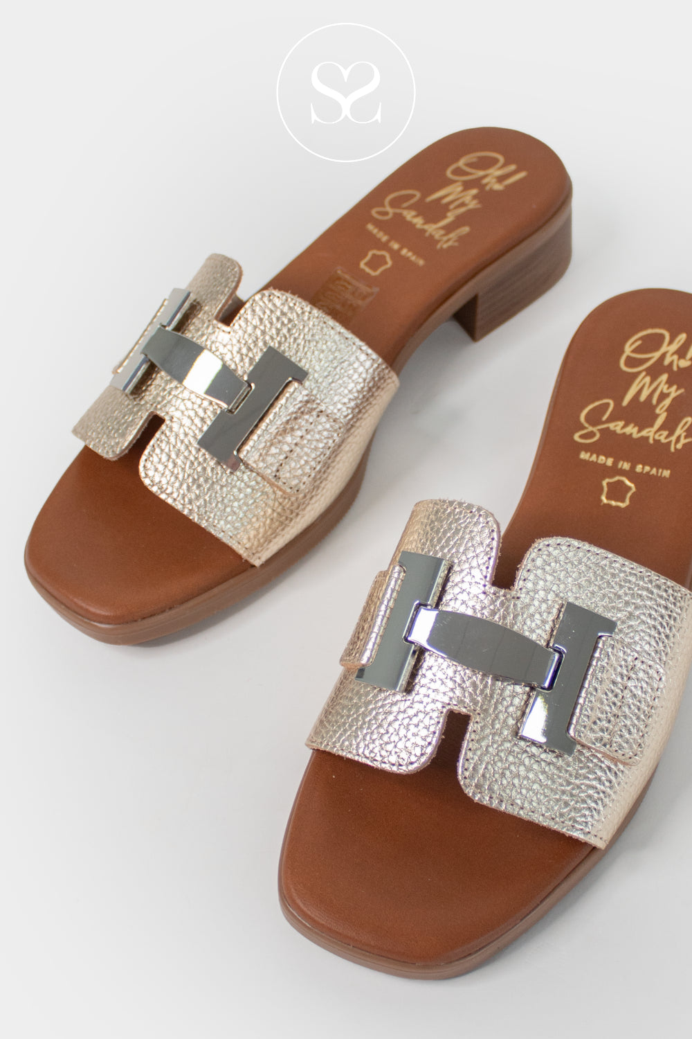Oh My Sandals Gold Slider Sandals 5890