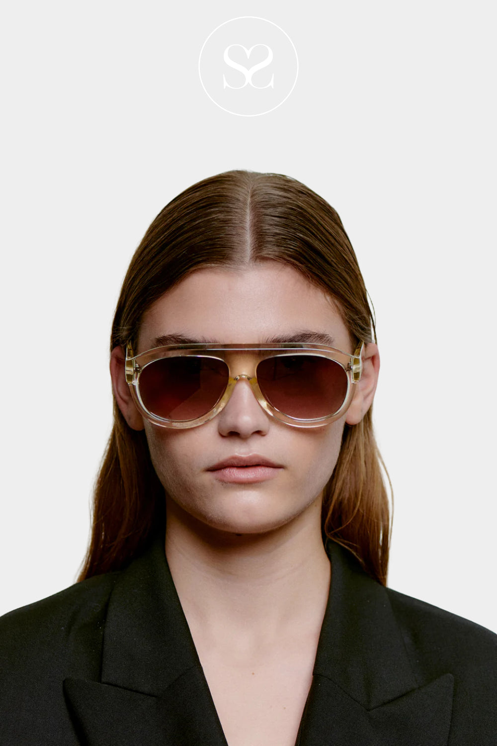 A.KJAERBEDE Ecru/ Transparent Sunglasses -Rio Ireland