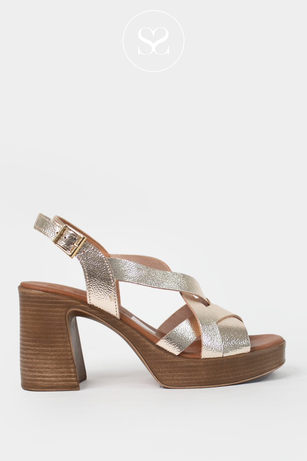 Oh My Sandals Gold Platform Sandals 5938 - Ireland