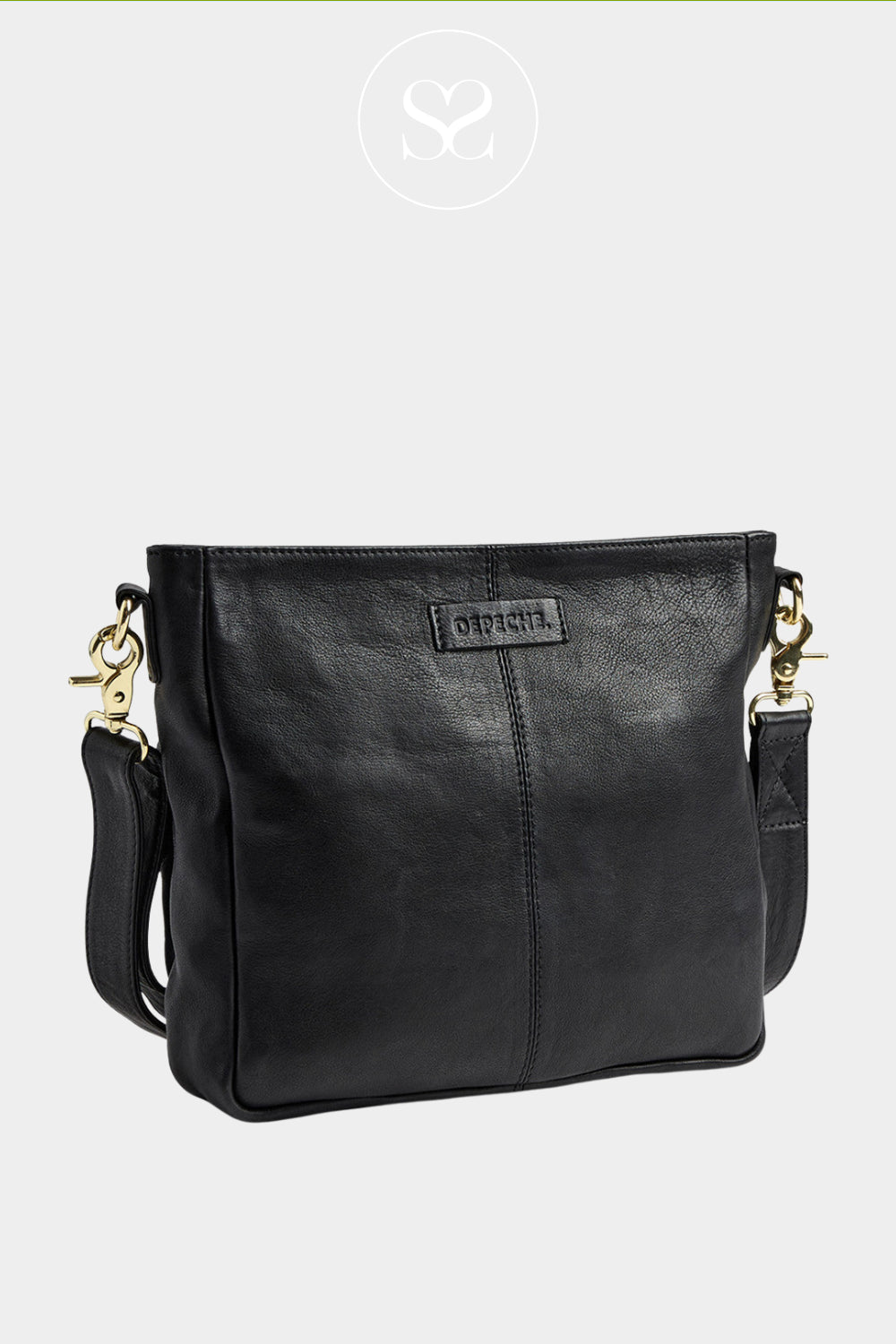 Depeche Black Leather Crossbody Bag - 16586