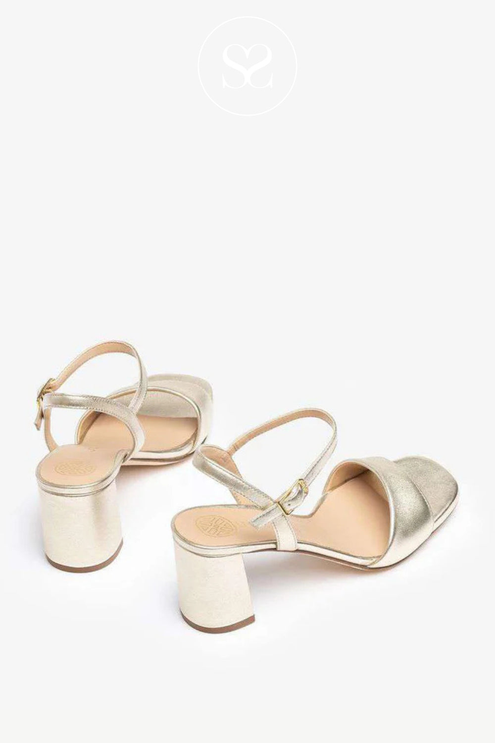 Comfortable Gold heeled sandals in Ireland from Unisa