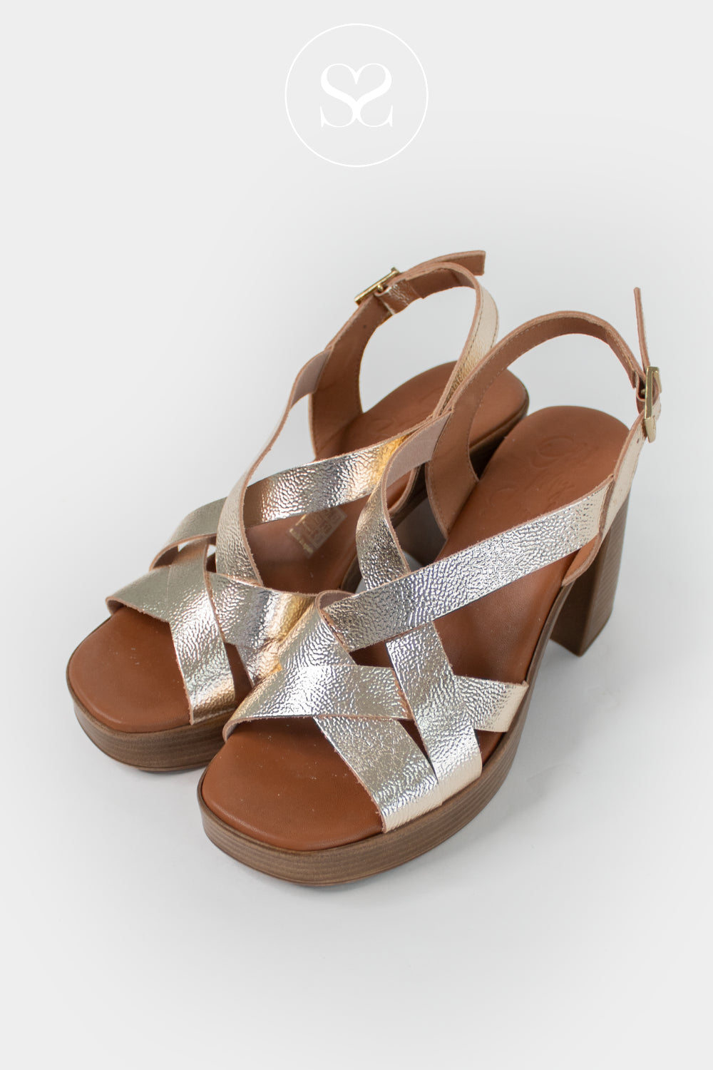 Oh My Sandals Gold Platform Sandals 5938