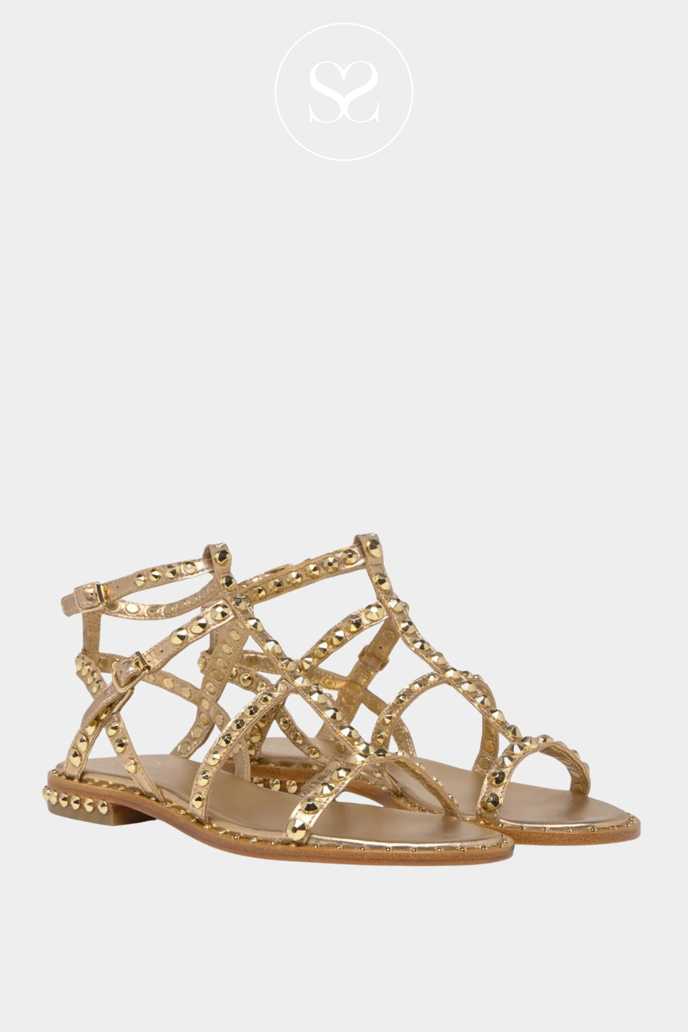 Gold studded gladiator sandals for women from Ash - available in Ireland