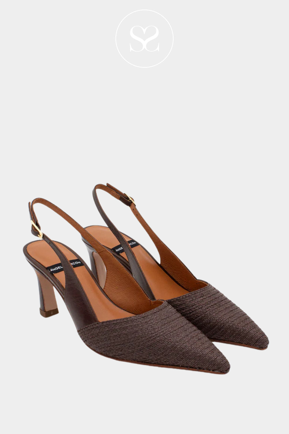 Angel Alarcon Chocolate brown Woven Sling-backs Carola