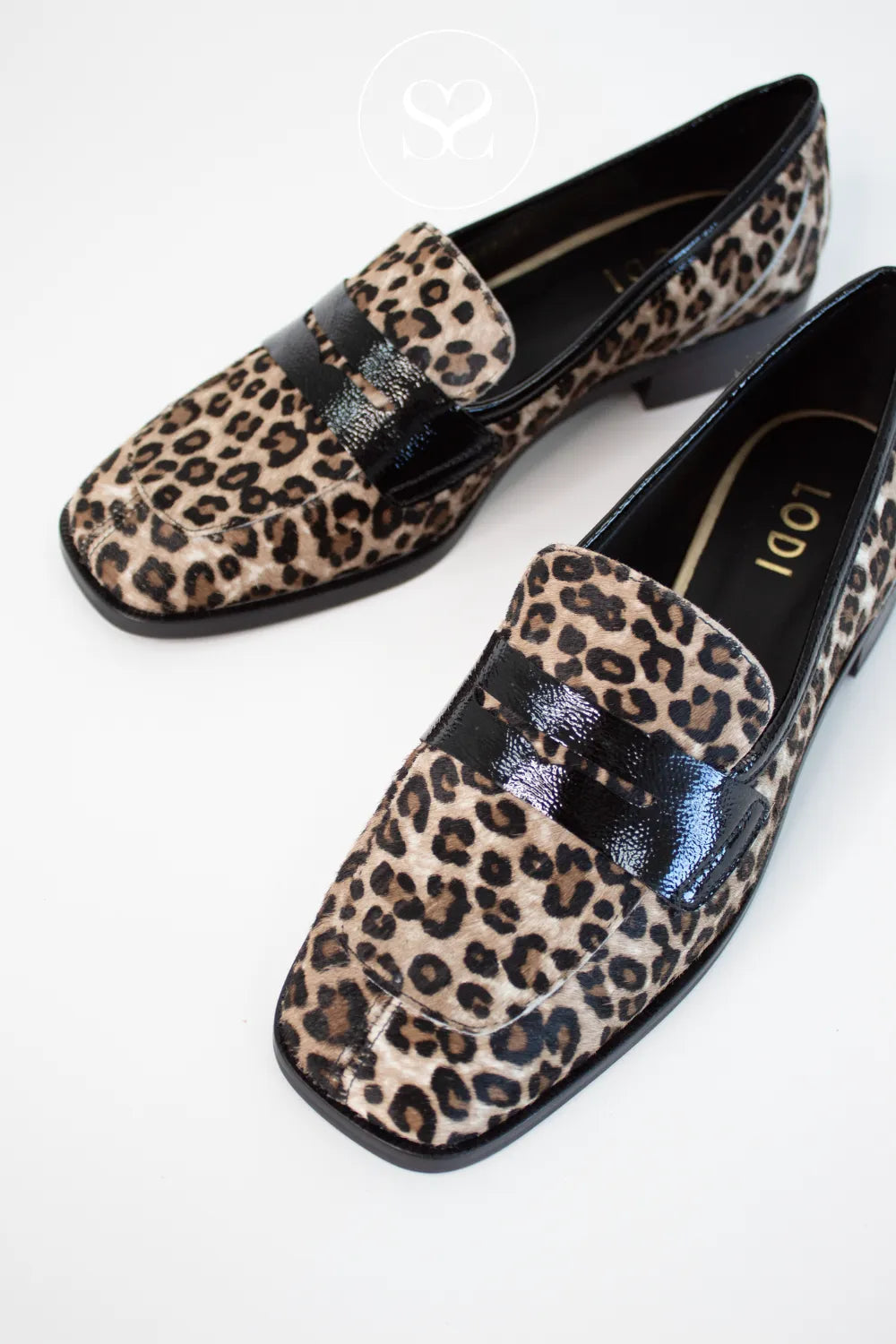 LODI LEOPARD PRINT FLAT LOAFERS WITH BLACK TRIM - BERECO-INO