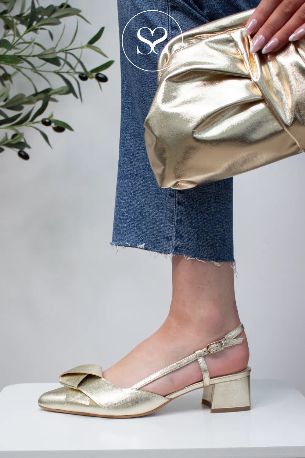 LODI Gold Slingback Heels - DIMI