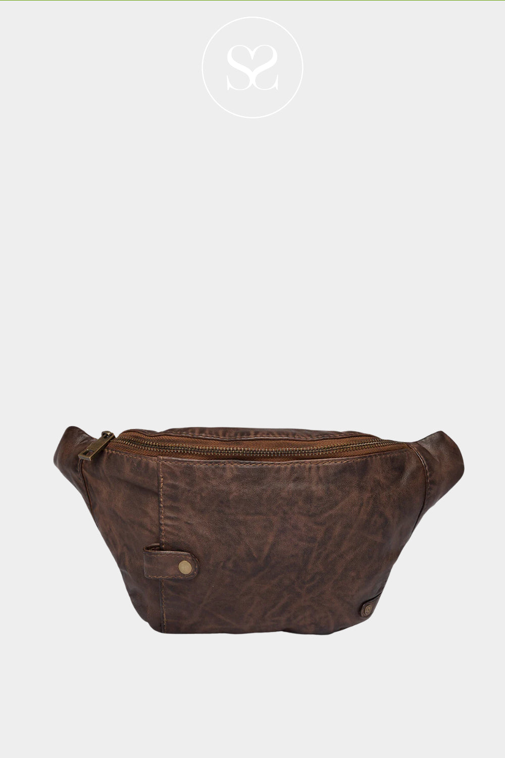 Depeche Chocolate Brown Leather Crossbody Bum bag 15814 ireland