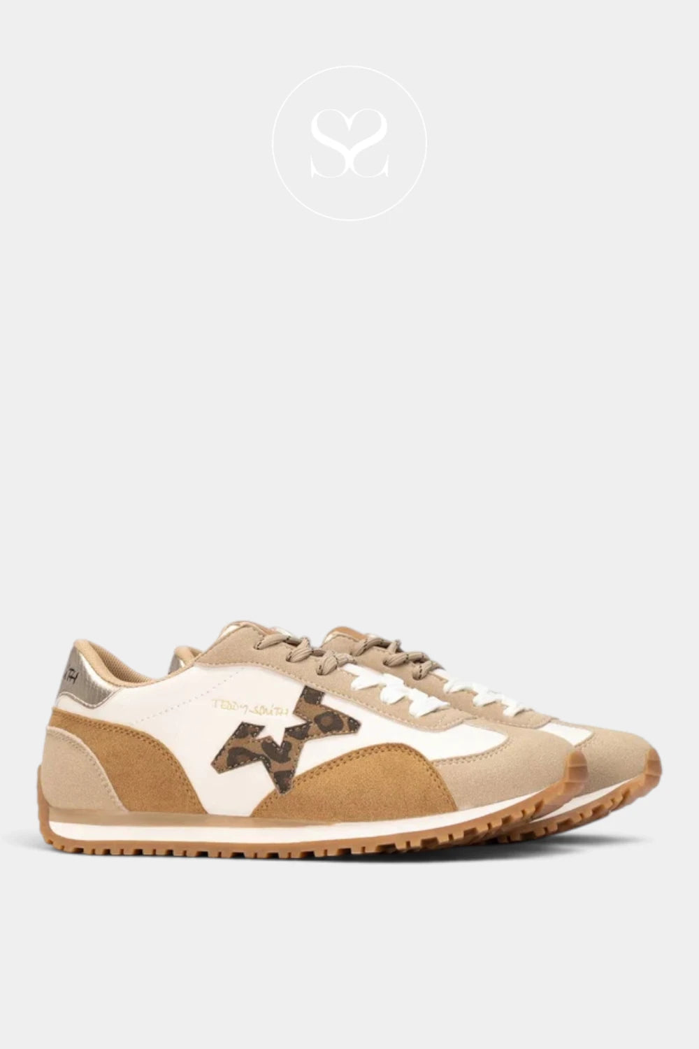 Teddy Smith White & Beige Sporty Trainers - 121131
