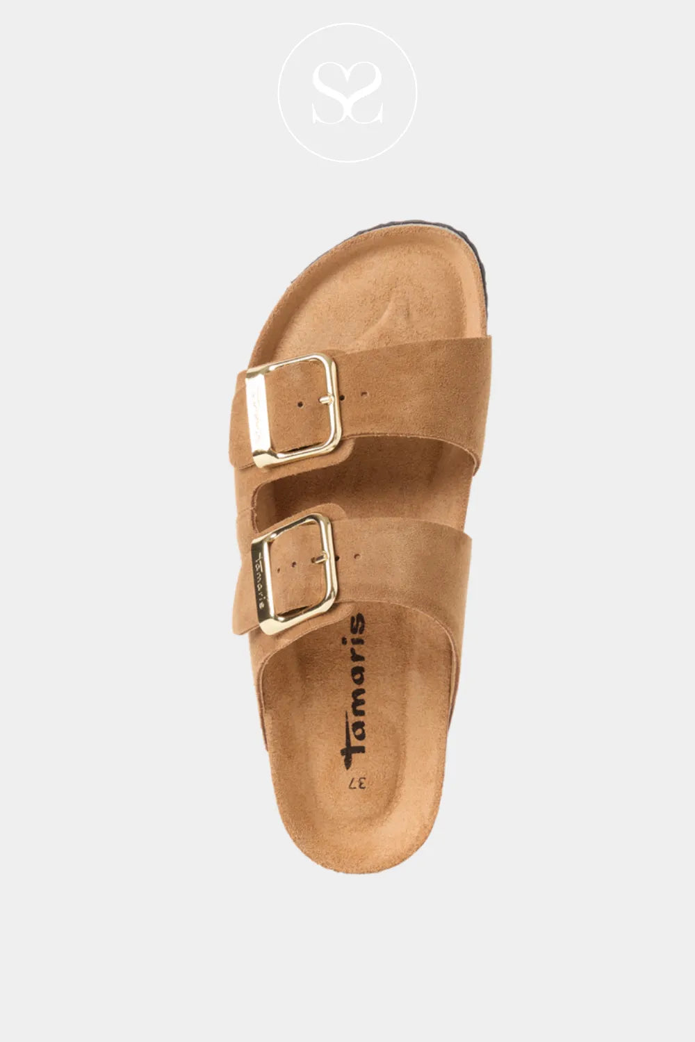 comfortable tan slider sandals for women from Tamaris