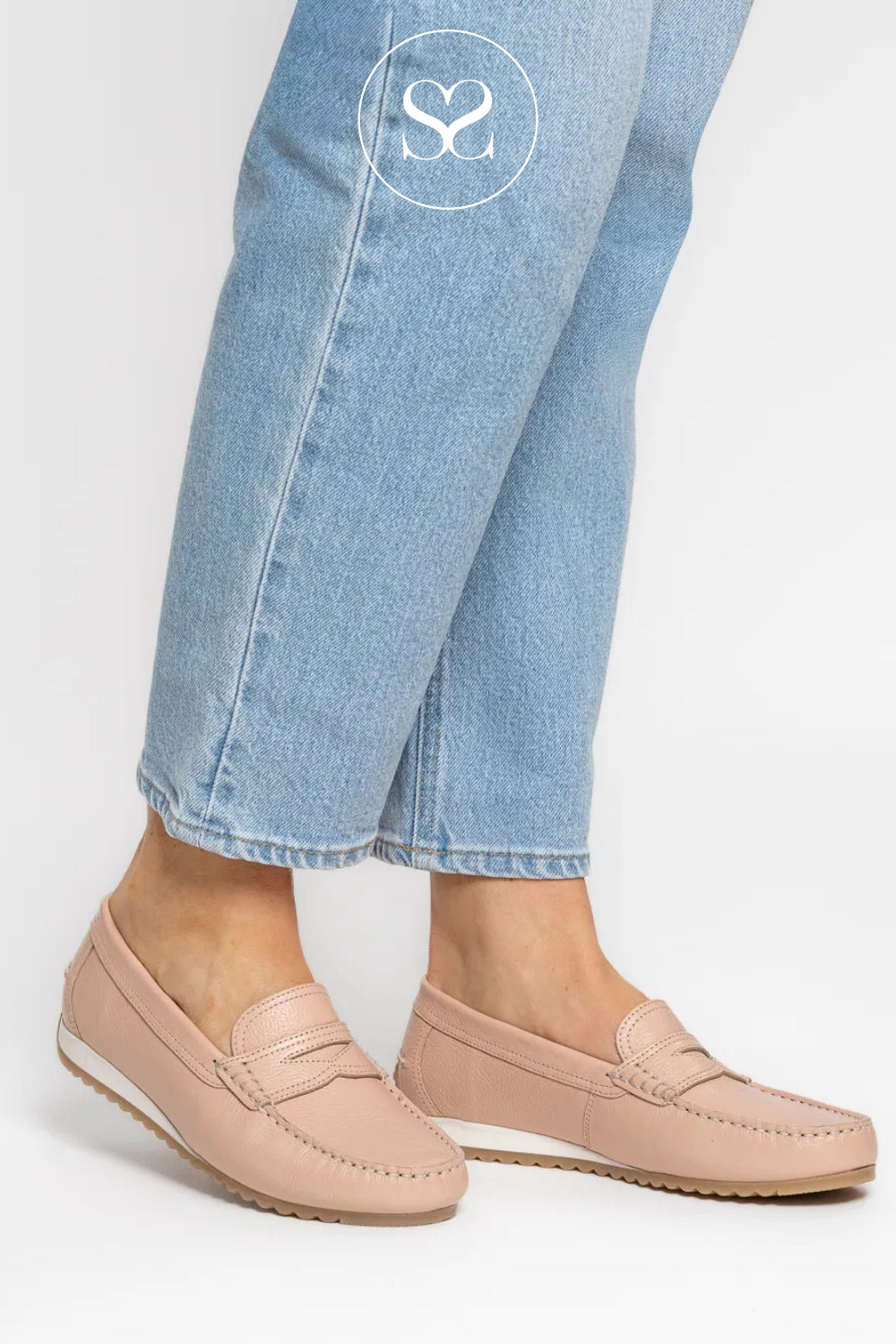 ARA Pink Leather Loafer For Women