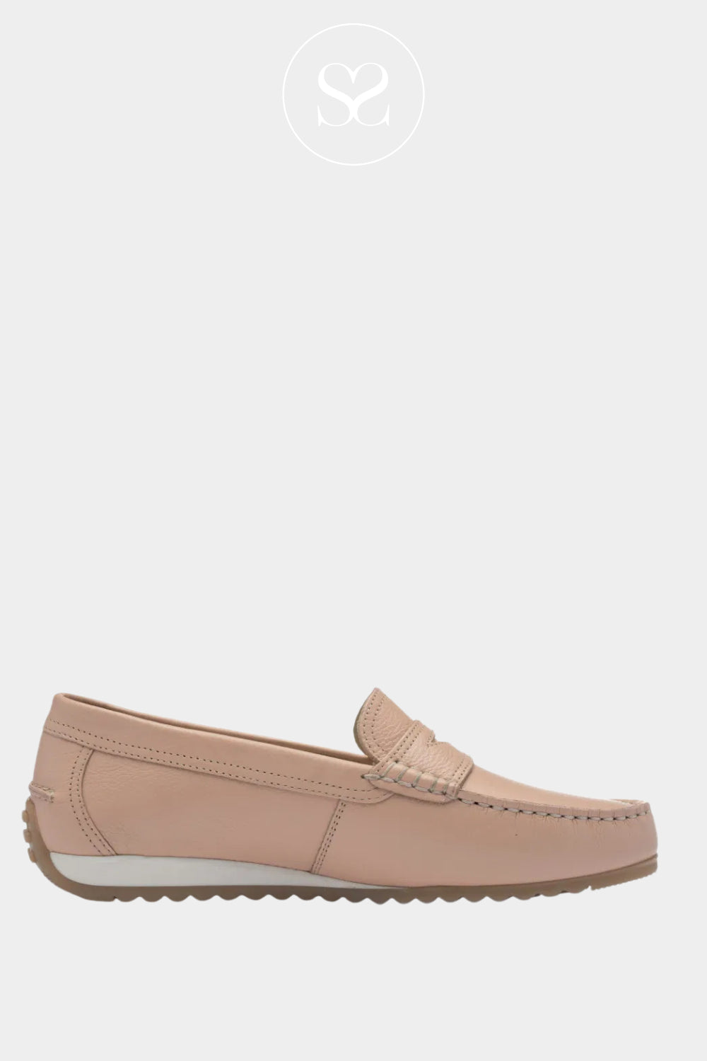 ARA Rose-Pink Loafer With Cream Stitching 12-27702.