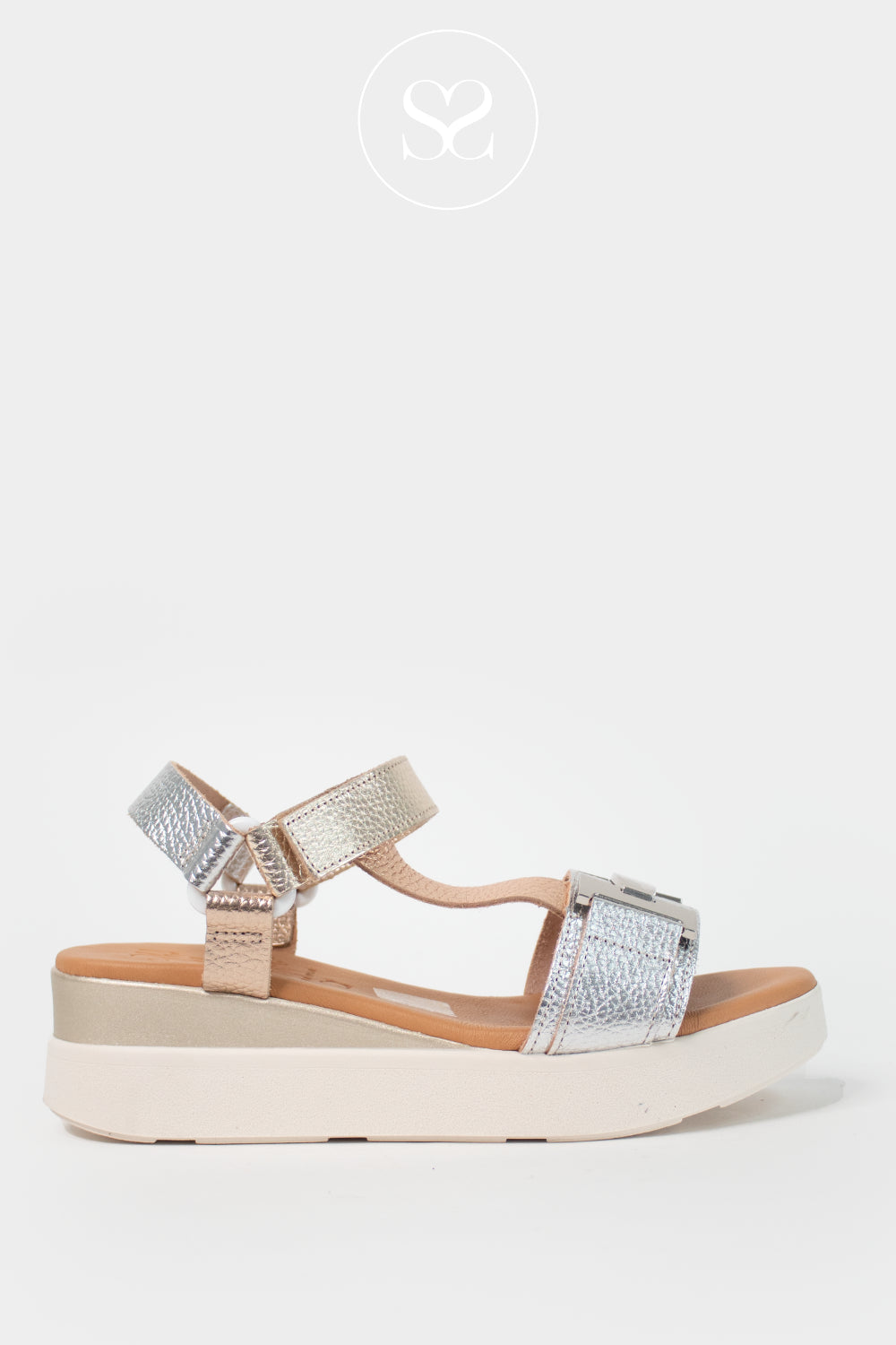 Oh My Sandals Gold Wedge Walking Sandals 5961 - Ireland