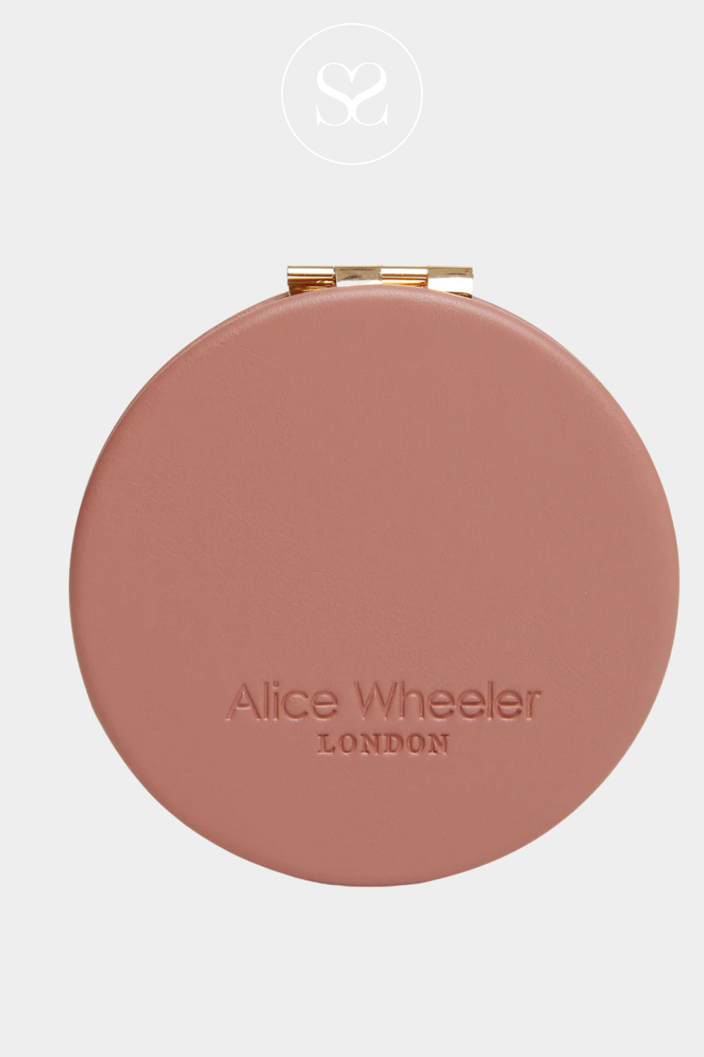 ALICE WHEELER PINK ROUND COMPACT MIRROR