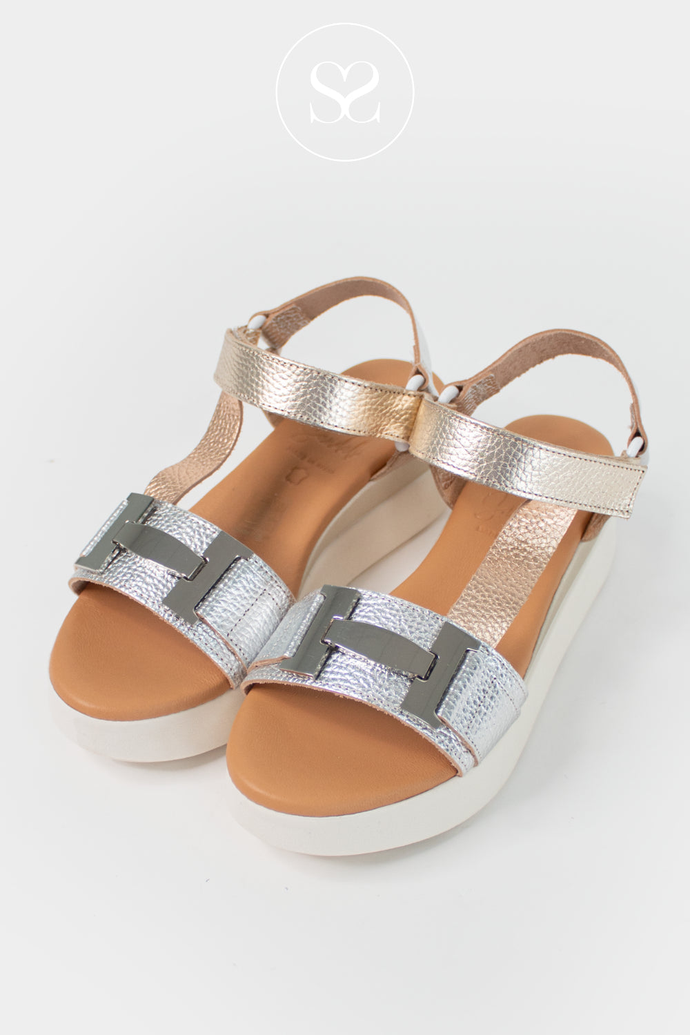 Oh My Sandals Gold Wedge Walking Sandals 5961